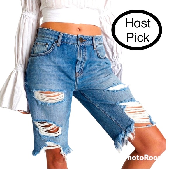 One Teaspoon Pants - One Teaspoon Delaware Sustainable Truckers Longline Shorts Size 25